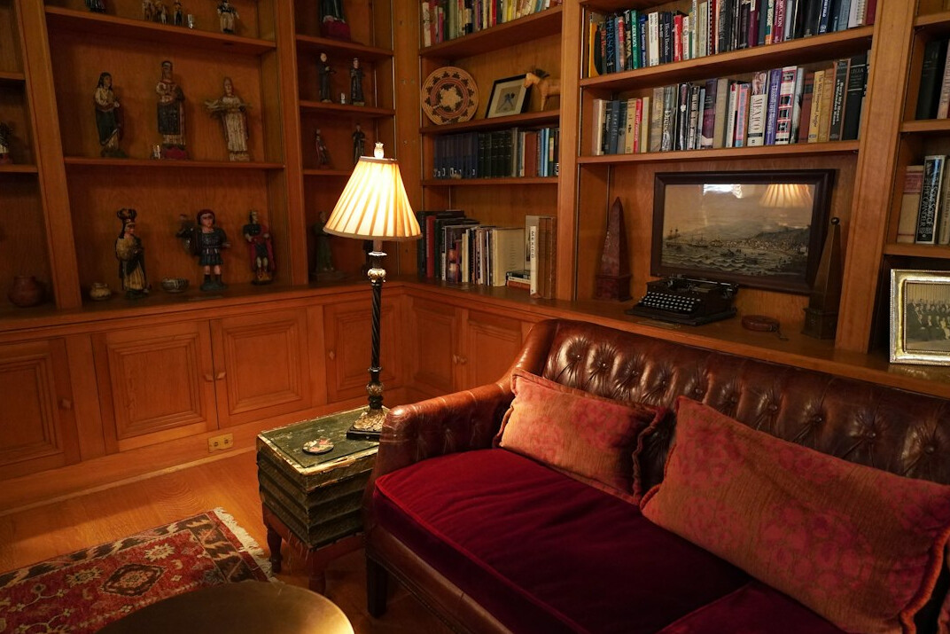 dark library interior